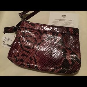 Coach python embossed wristlet!🦋Unique & special!